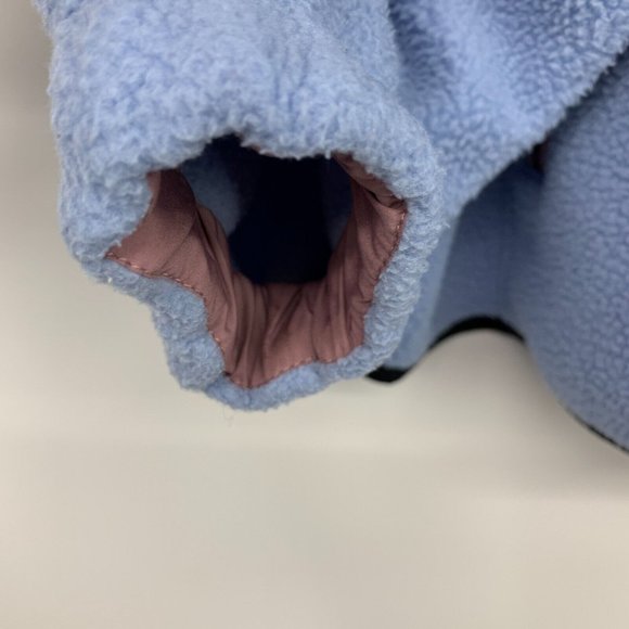 American Eagle Jacket Blue Sherpa Button Snap Mock Neck Zip Pocket - Picture 8 of 14